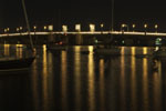 [ The Bridge of Lions, downtown St. Augustine, at night ]