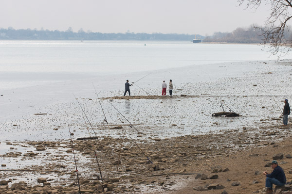 Fishermen casting their lines