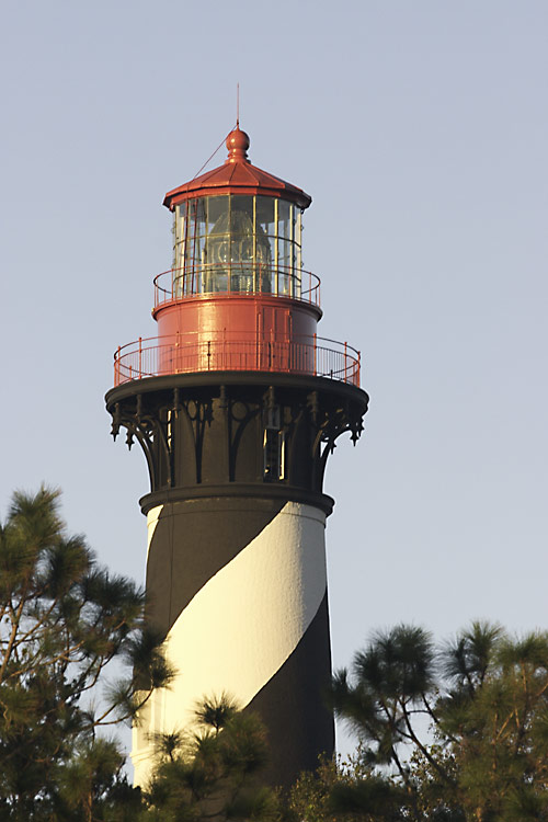 The top of St. Augustine Lighthouse seen from the west